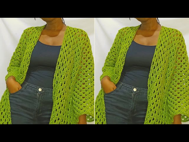 Video thumbnail for Crochet Lightweight Summer Cardigan Tutorial, Crochet Women Cardigan DIT Tutorial
