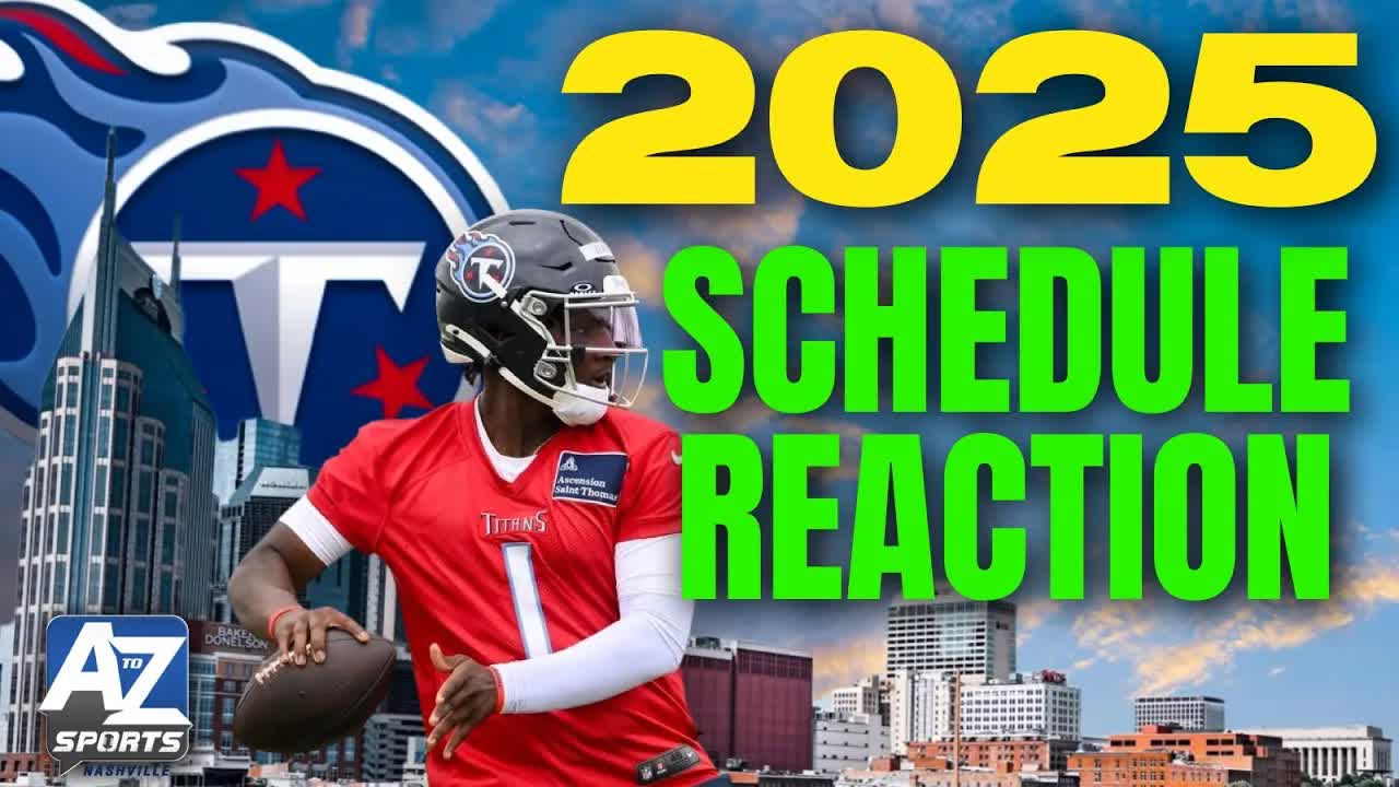 Video thumbnail for Titans 2025 Schedule Reaction: ZERO Primetime for Cam Ward, the hardest stretch & crucial games