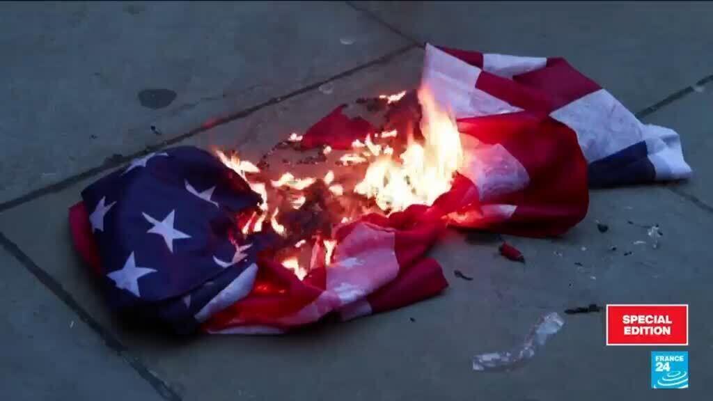 Video thumbnail for People gather all over the world after Khamenei's death in Iran