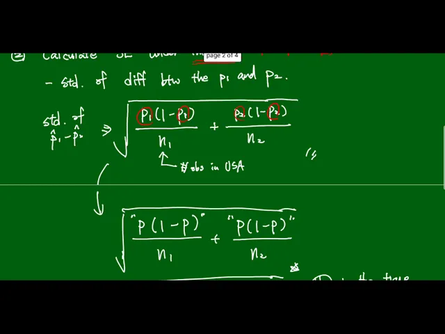 Video thumbnail for stat2010 week 11 - Two sample proportion z-test