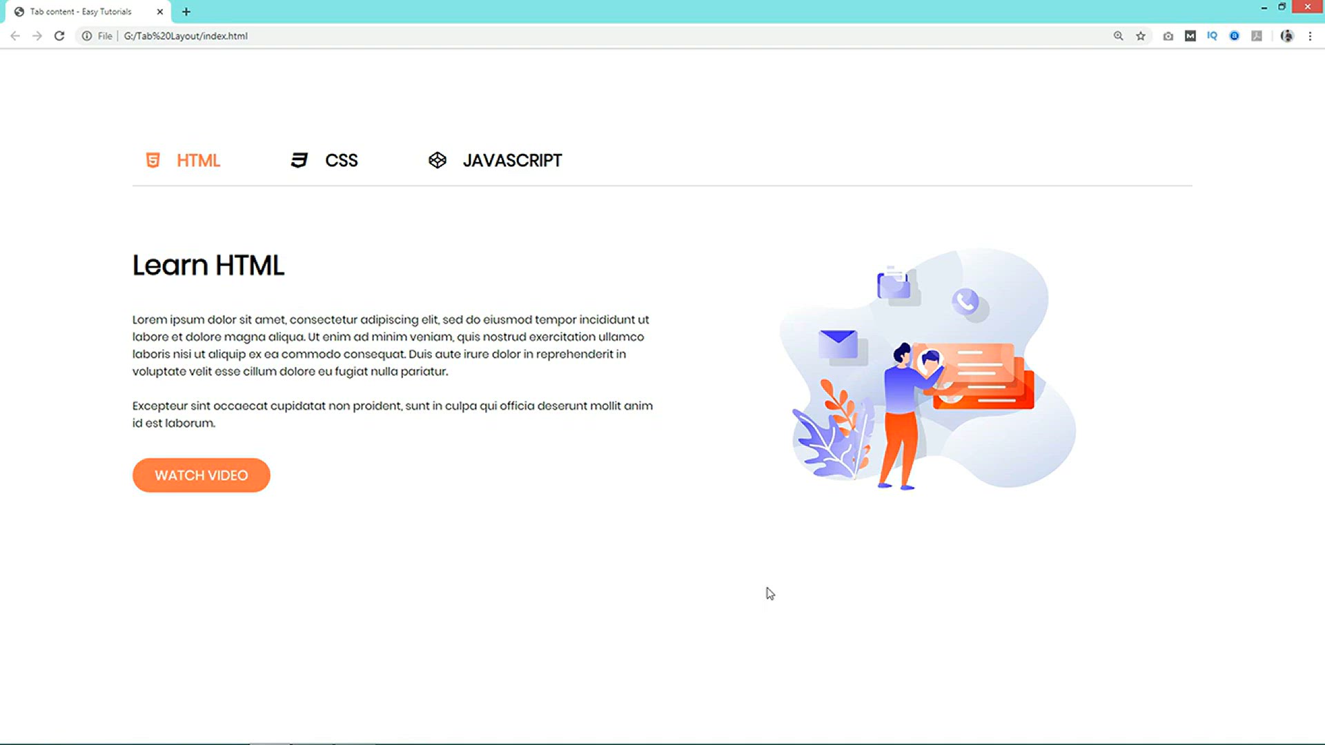'Video thumbnail for How To Make Tab Layout On Website Using HTML CSS And JavaScript'