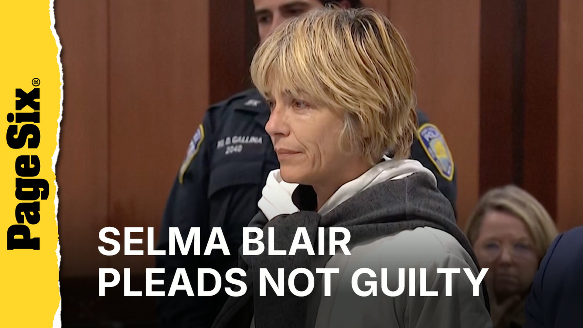 Video thumbnail for Watch Selma Blair plead not guilty to two counts of second-degree assault in airplane incident
