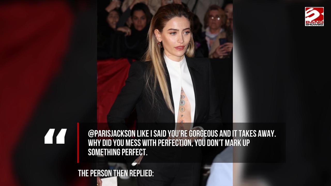 Video thumbnail for Paris Jackson fires back at troll over ‘dirty’ tattoo remark