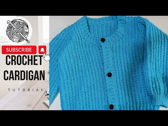 Video thumbnail for HOW TO: Crochet A Beginner Round Neck Cardigan Tutorial