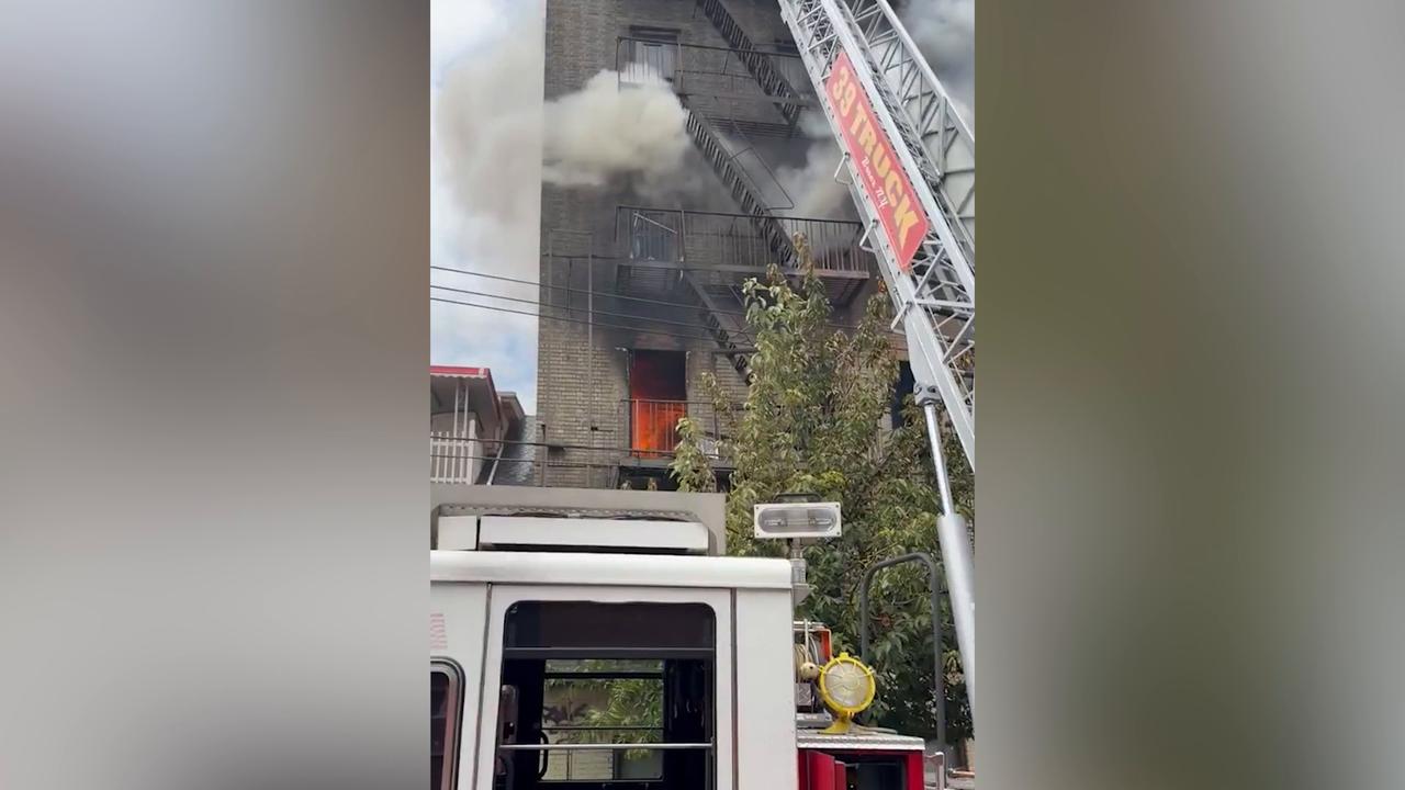 Video thumbnail for US: Eleven people injured in Bronx building fire.