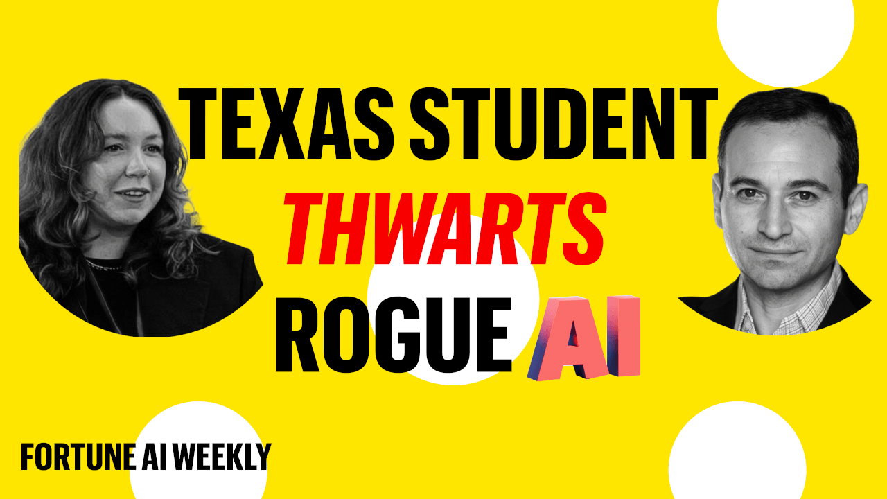Video thumbnail for Student Thwarts Rogue AI Agent From Launching 'Supply Chain' Software Attack | Fortune AI Weekly