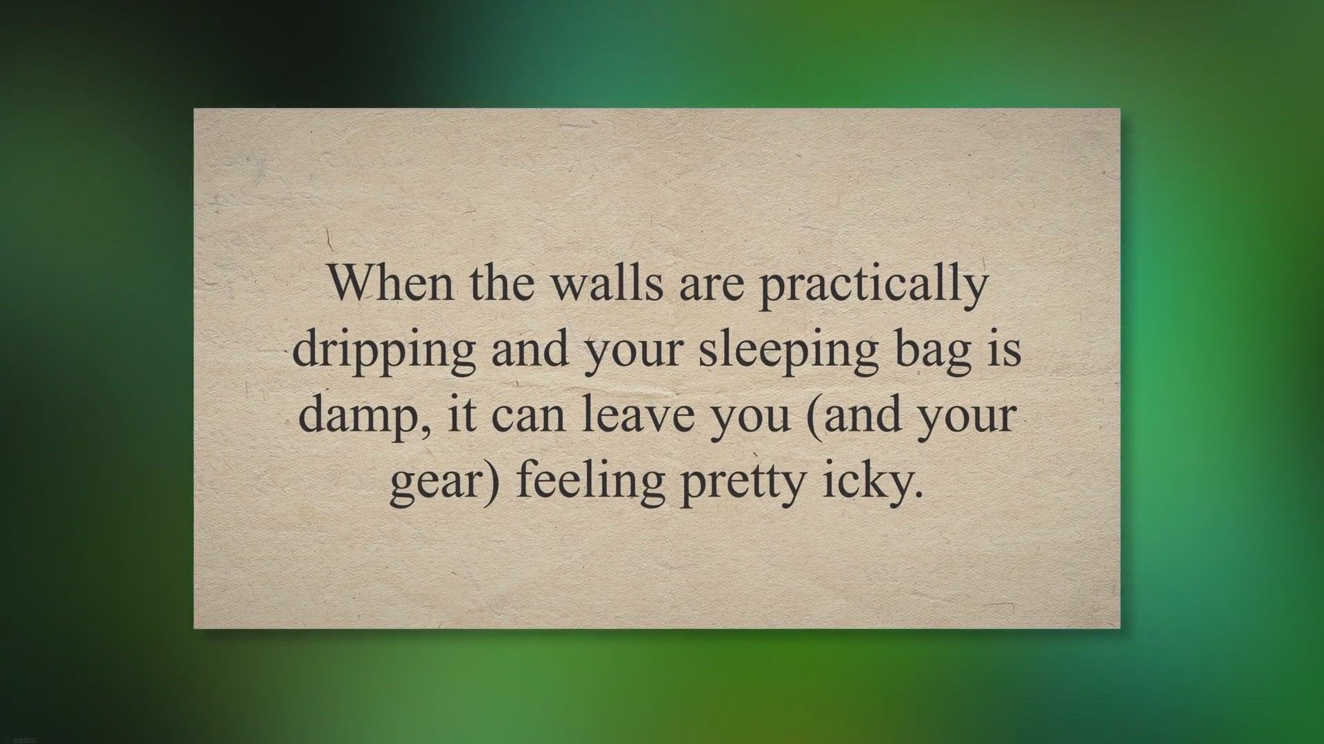 Video thumbnail for How to stop condensation in a tent and stay dry