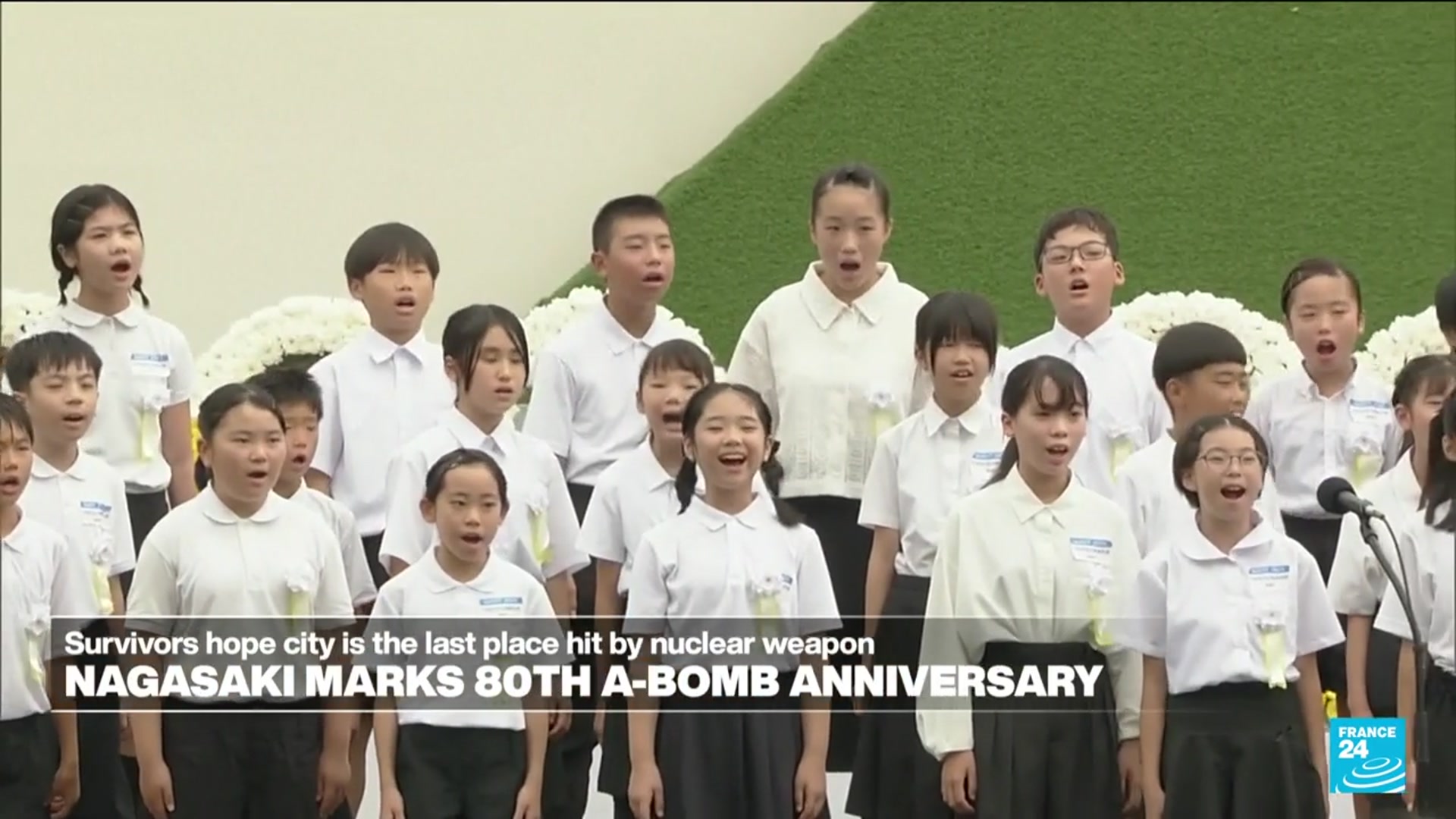 'Video thumbnail for Nagasaki survivors say 'never again''