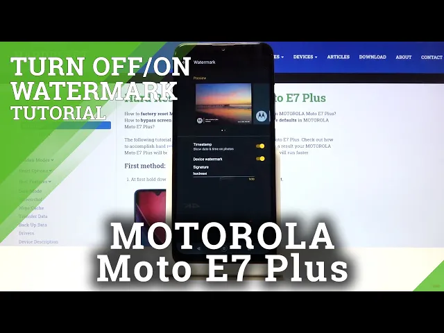 Video thumbnail for How to Turn On / Off Camera Watermark on MOTOROLA Moto E7 Plus – Switch Camera Watermark
