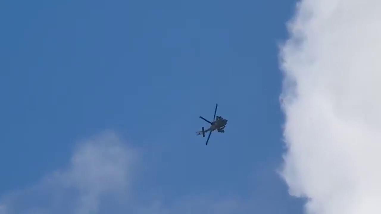 Video thumbnail for Lebanon: Apache Helicopters Fire Rockets Southeren Lebanon.