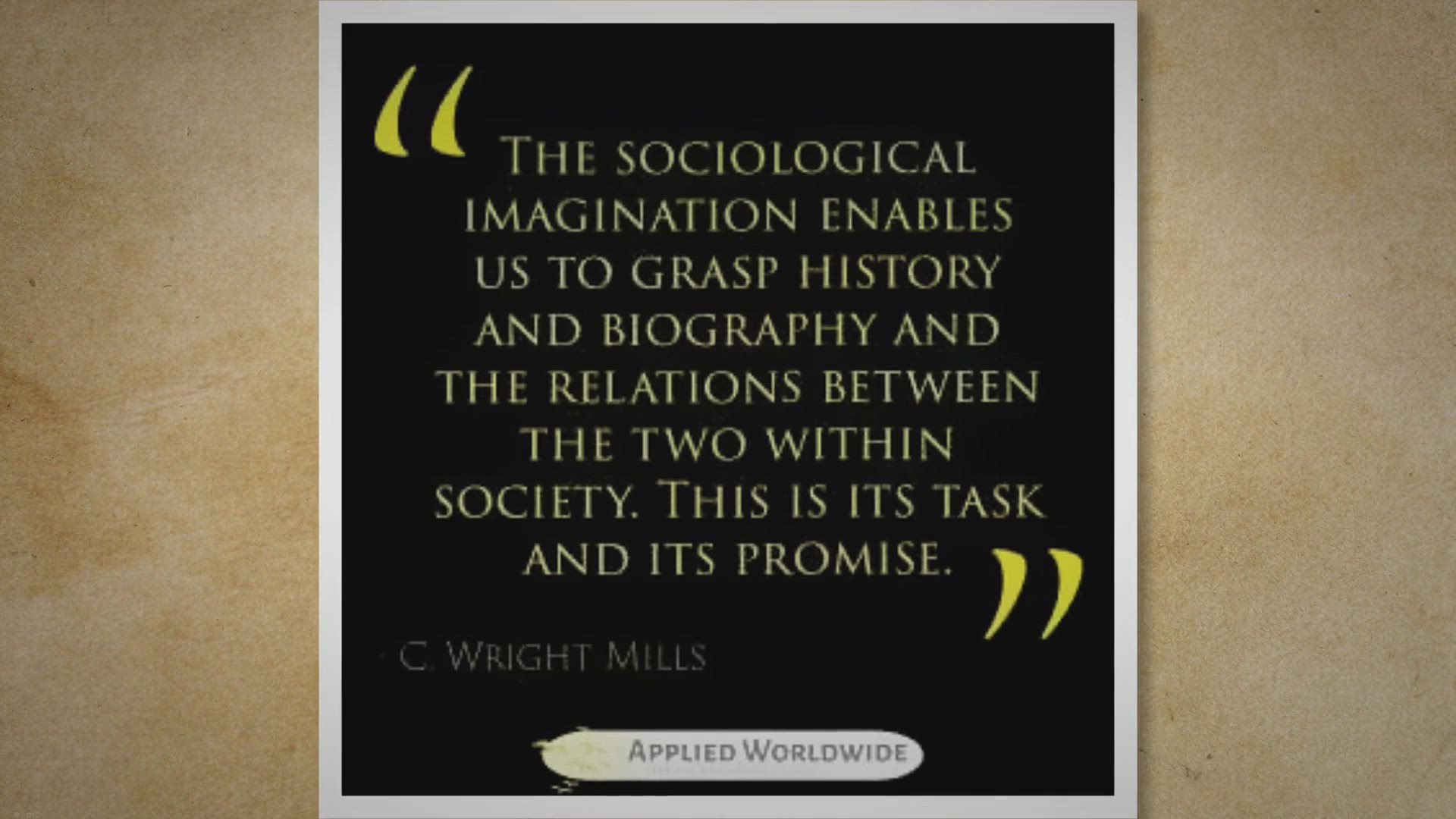 'Video thumbnail for Examples of the Sociological Imagination in Everyday Life'