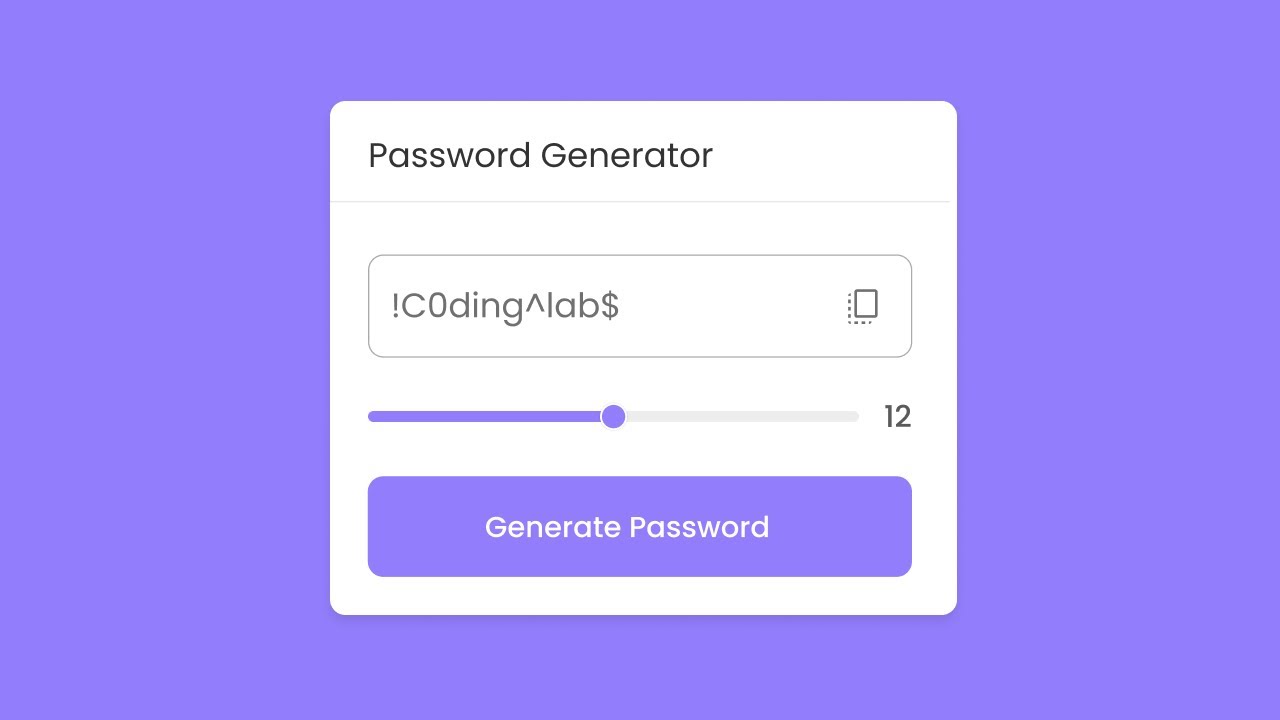 'Video thumbnail for Create Random Password Generator in HTML CSS & JavaScript _ Strong Password Generator'