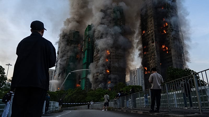 Video thumbnail for High-rise fire in Hong Kong's Tai Po district kills four, injures three