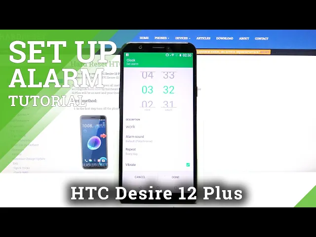Video thumbnail for How to Set Up Alarm Clock in HTC Desire 12 Plus – Alarm Clock Settings