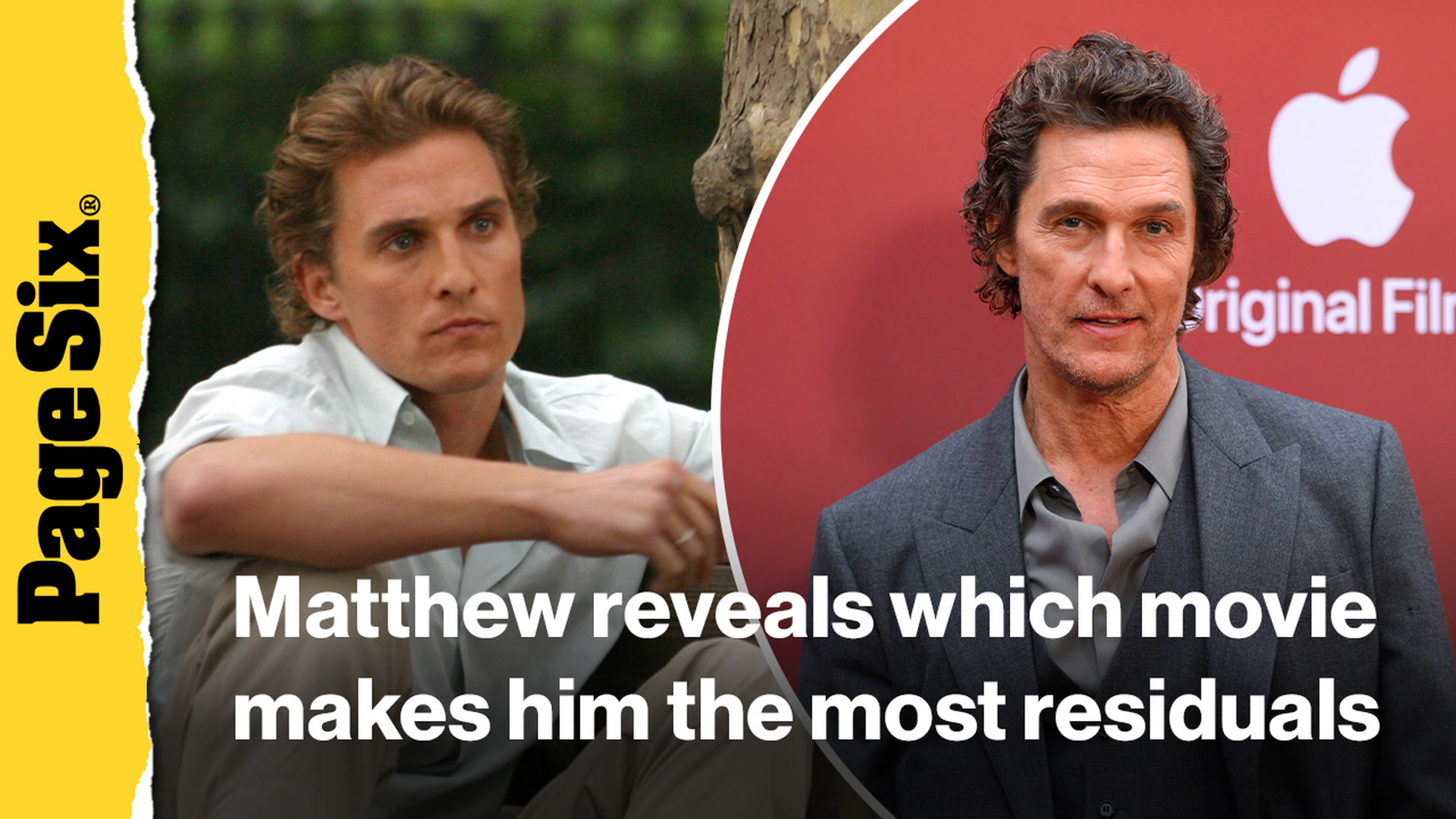 Video thumbnail for Matthew McConaughey reveals which movie makes him the most residuals 'by far'