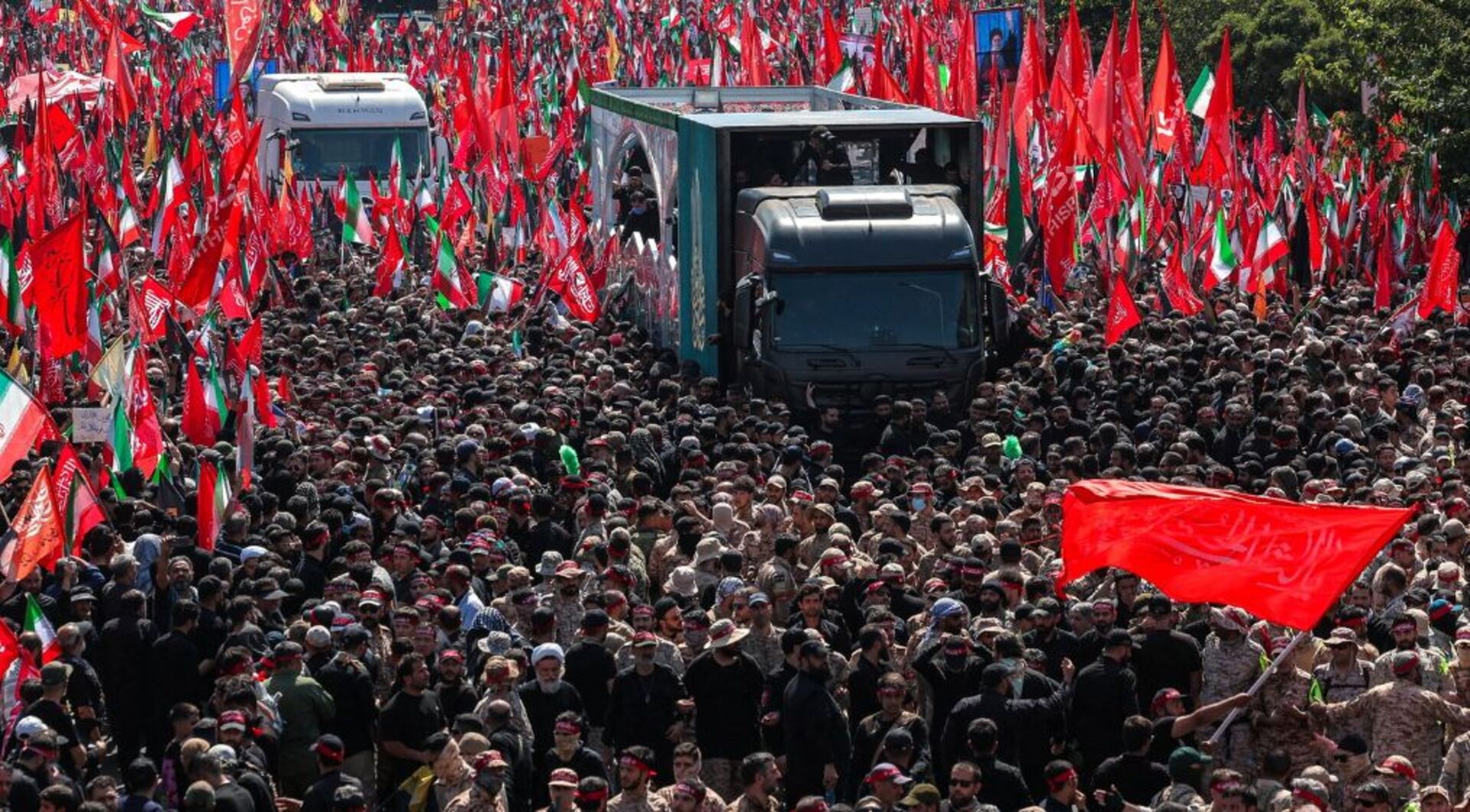 Video thumbnail for Khamenei’s coffin carried through Tehran as Iran holds major mourning procession