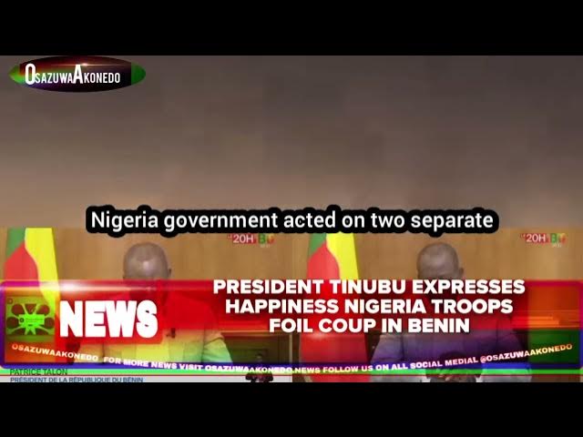 Video thumbnail for President Tinubu Expresses Happiness Nigeria Troops Foil Coup In Benin