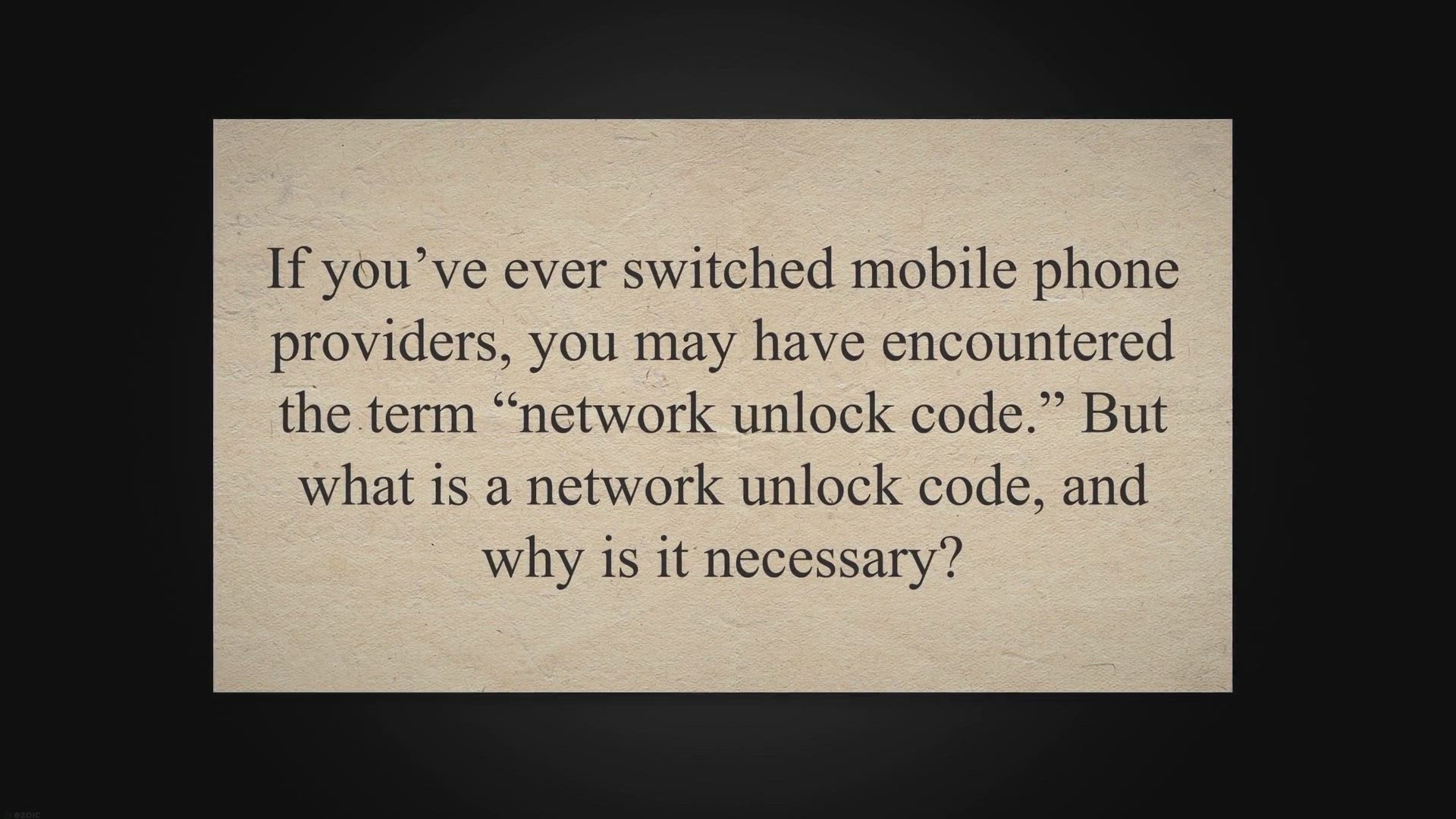 Video thumbnail for What is Network Unlock Code?