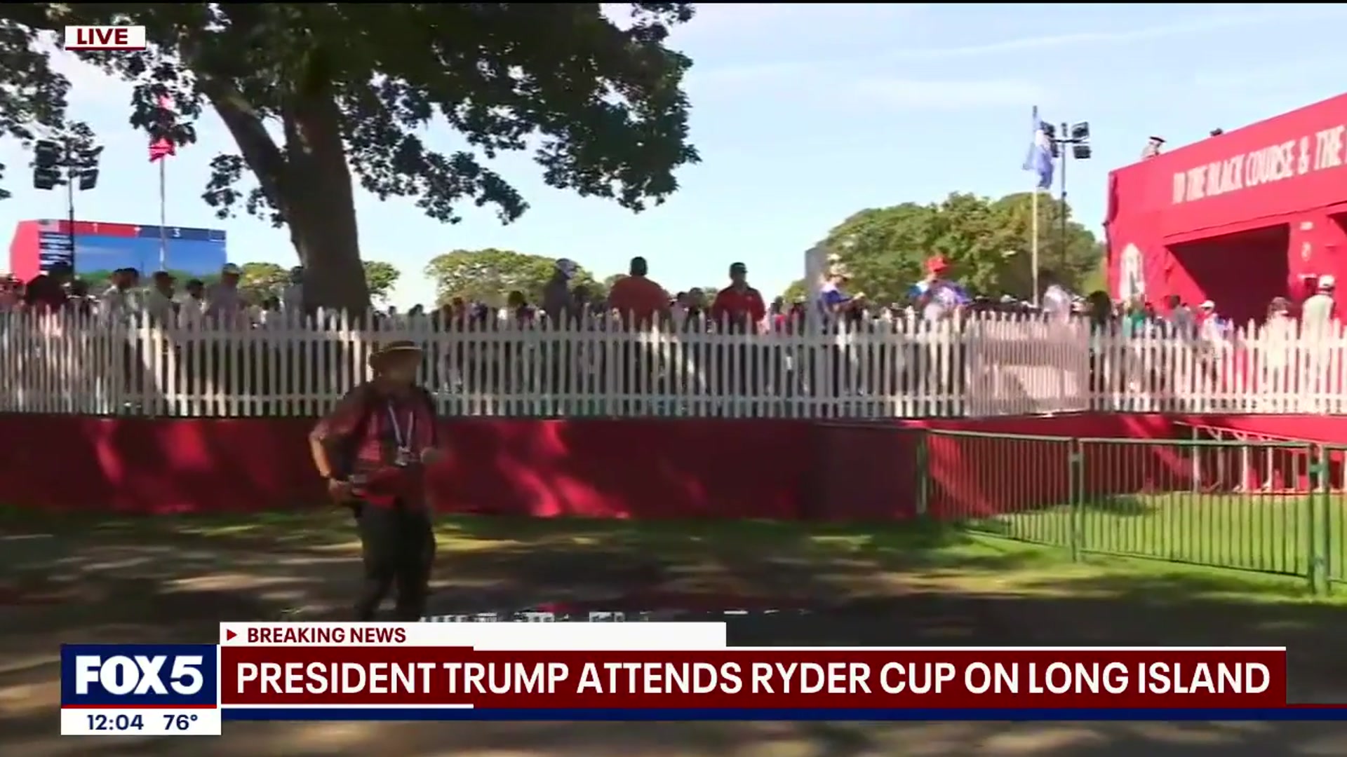 'Video thumbnail for Trump arrives at Ryder Cup in Long Island'