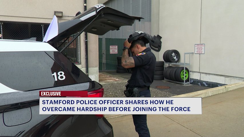Video thumbnail for Stamford police officer shares how he overcame challenges before joining the force