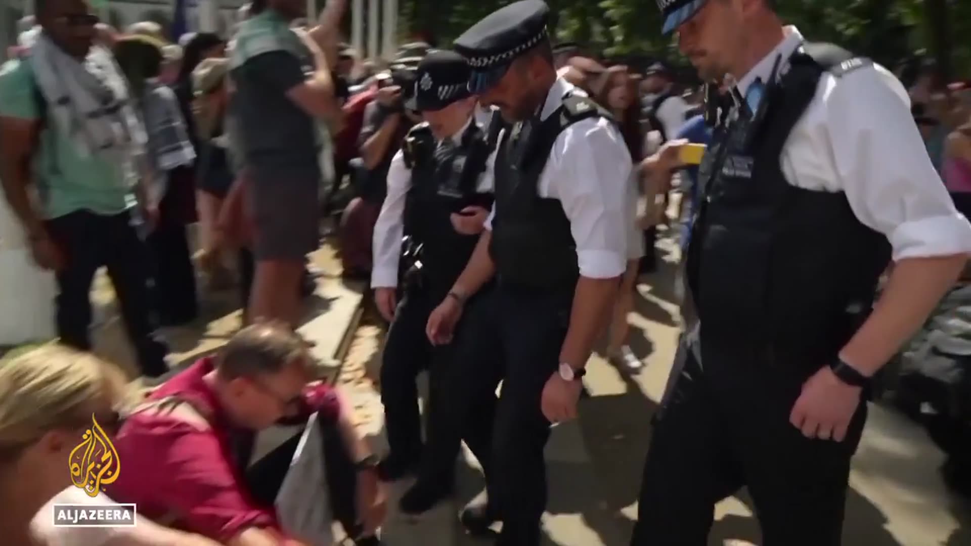 'Video thumbnail for UK police arrest at least 365 people at Palestine Action protest in London'