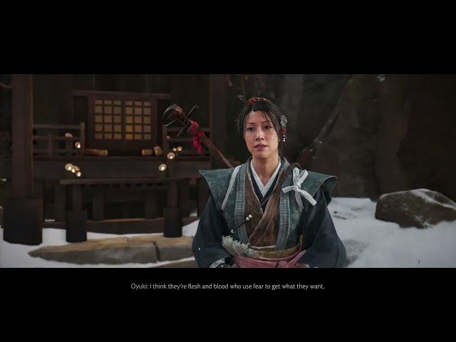 Video thumbnail for Ghost of Yotei - Blood On The Snow: Follow Oyuki To The Shrine "This Better Work" Choice | Cutscene