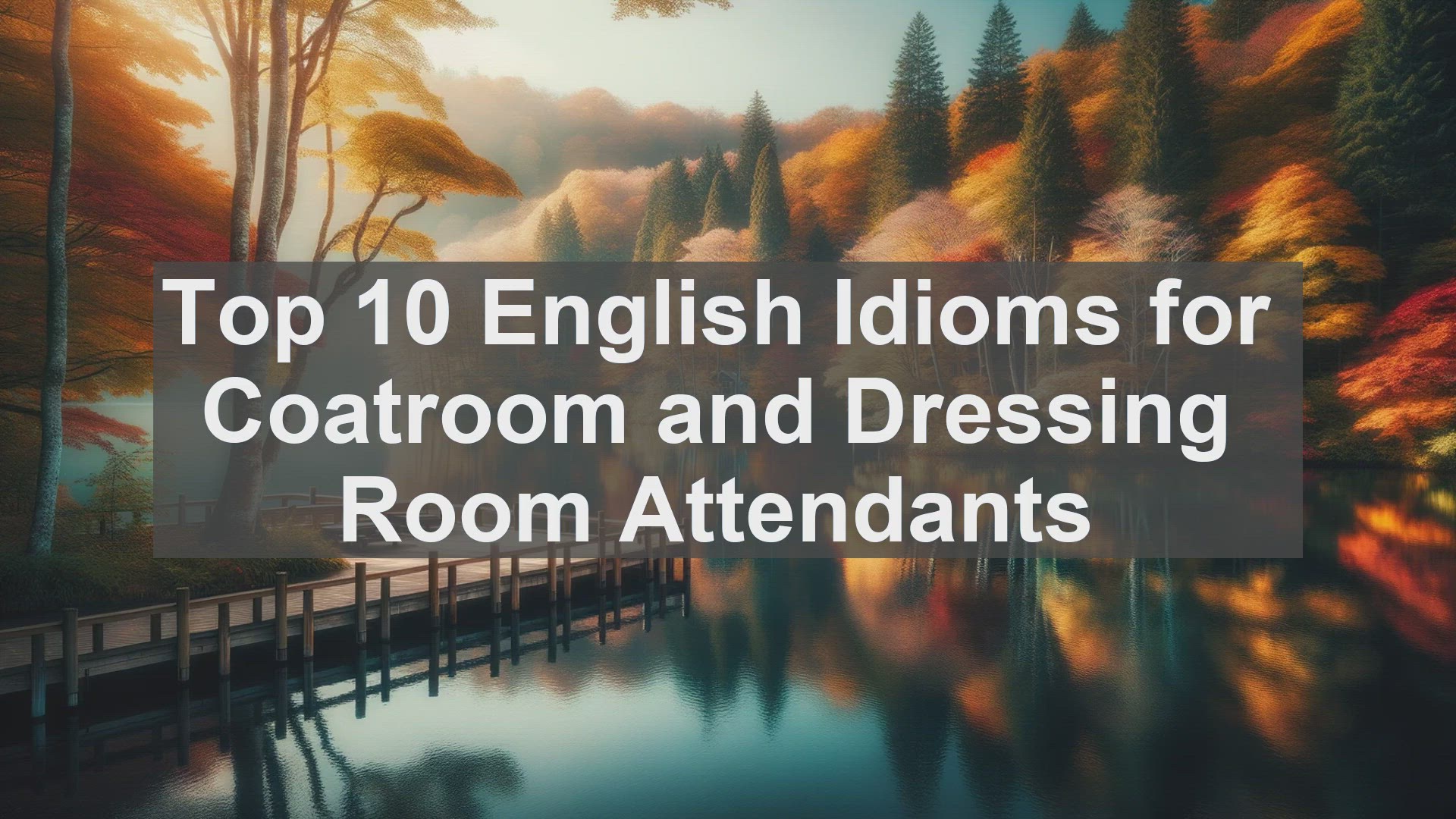 'Video thumbnail for Top 10 English Idioms for Coatroom and Dressing Room Attendants'