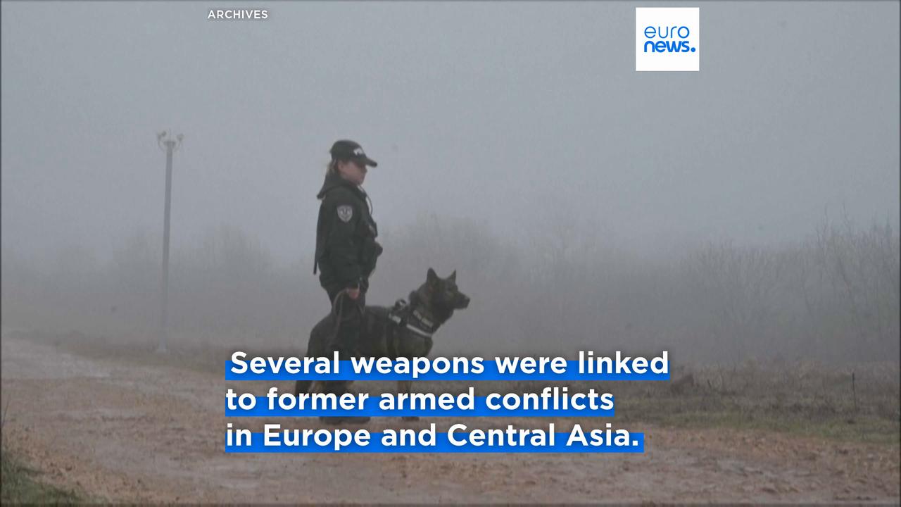 Video thumbnail for Interpol operation seized 2,800 illegal firearms across Europe and Asia