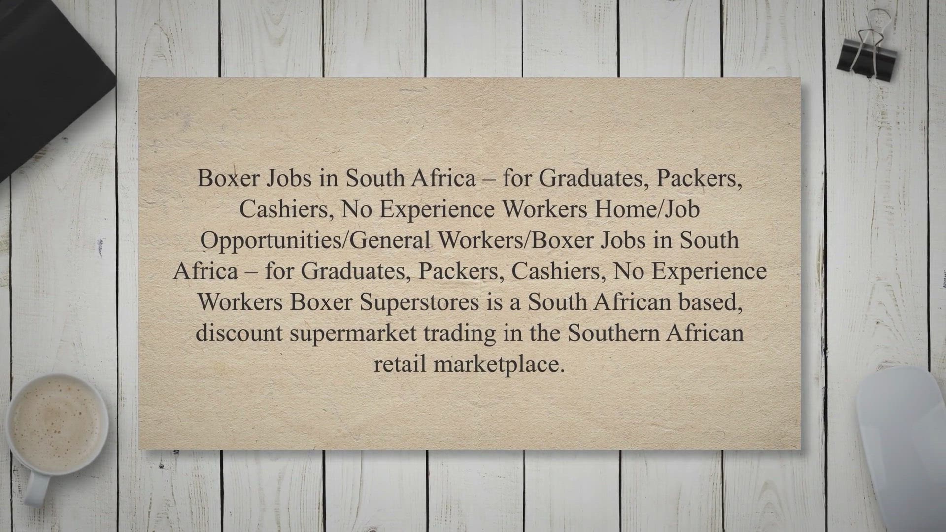 Video thumbnail for Boxer Jobs in South Africa – for Graduates, Packers, Cashiers, No Experience Workers