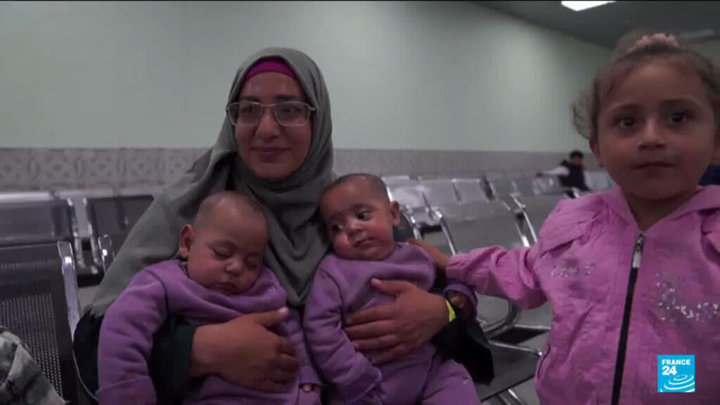 Video thumbnail for Dozens of Gaza children arrive in Jordan for medical care