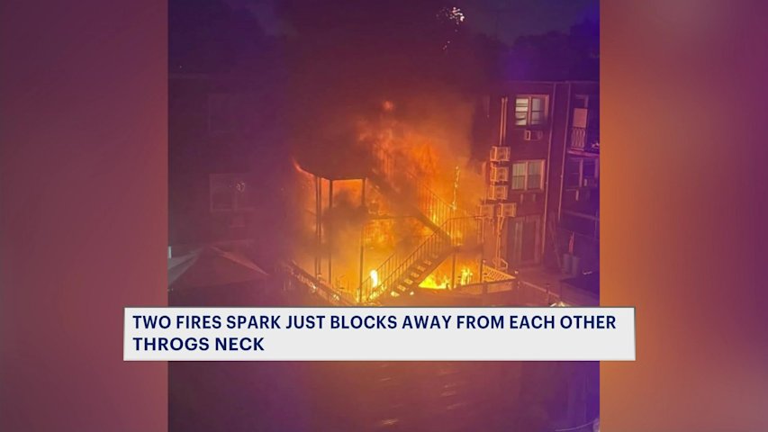 Video thumbnail for 2 fires spark blocks away from one another in Throgs Neck