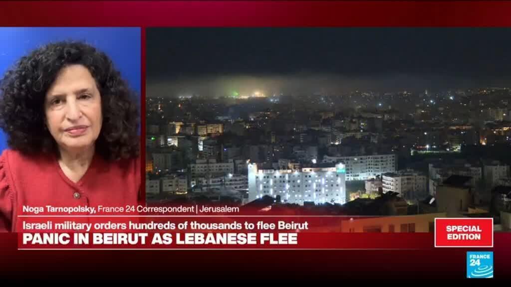 Video thumbnail for Israeli army announces start of airstrikes on southern Beirut suburb