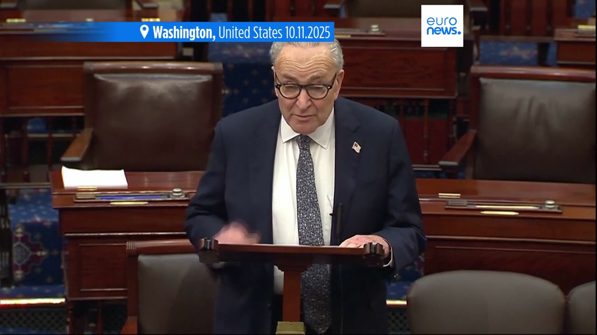 'Video thumbnail for US Senate approves bill to end the shutdown, sending it to the House'