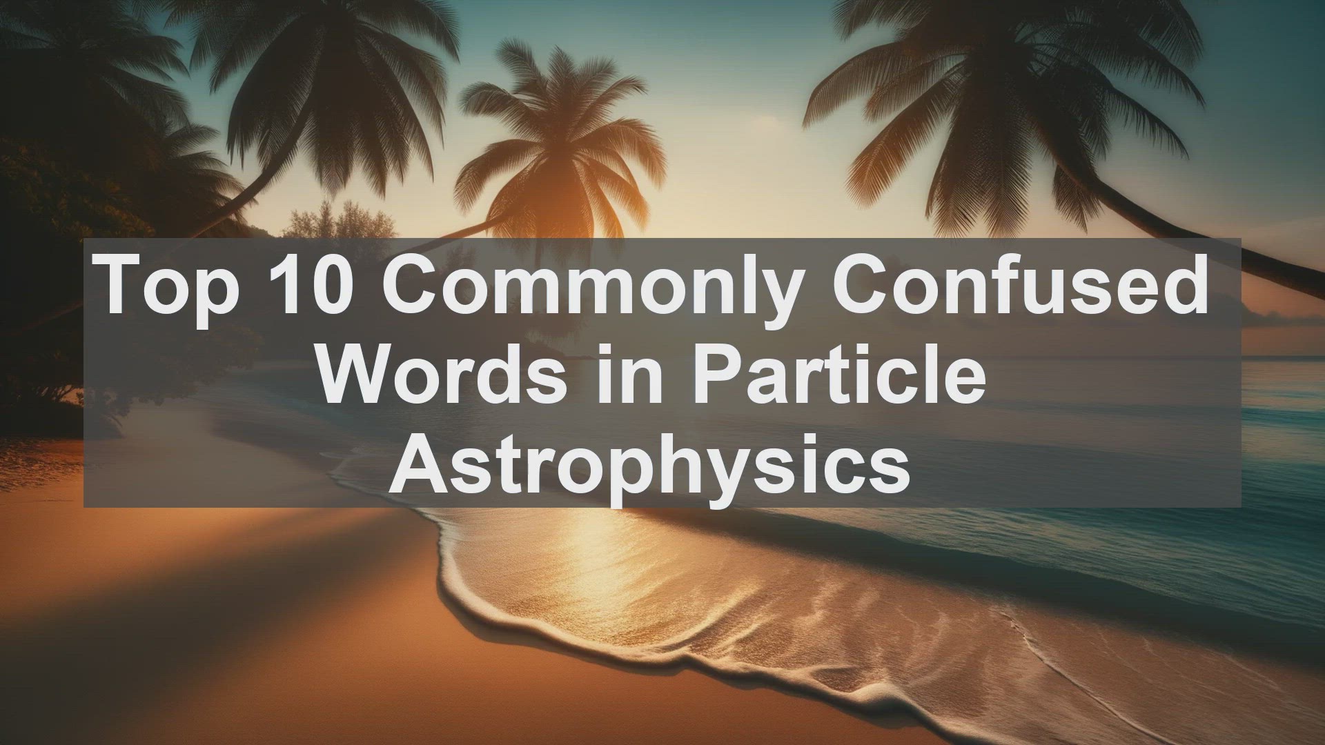 'Video thumbnail for Top 10 Commonly Confused Words in Particle Astrophysics'