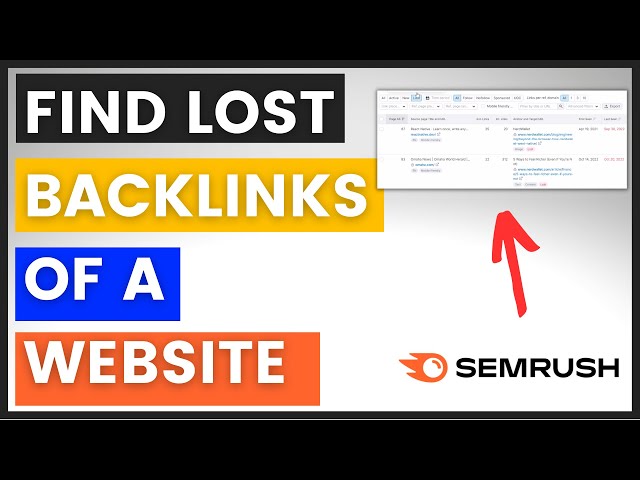 Video thumbnail for How To Find Lost Backlinks Of A Website?