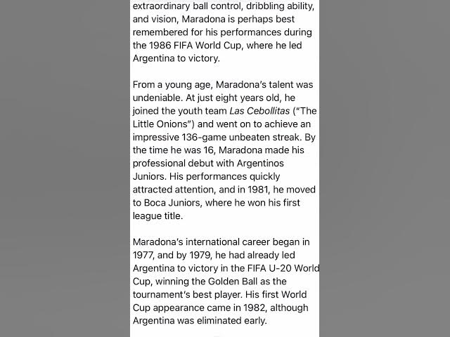 'Video thumbnail for Diego Maradona: The Untold Story of His Legendary Career and Iconic World Cup Moments'