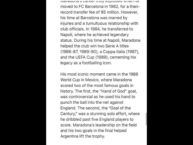 'Video thumbnail for Diego Maradona: The Untold Story of His Legendary Career and Iconic World Cup Moments'