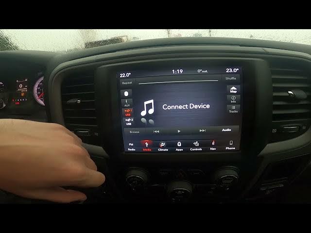Video thumbnail for How to Change Radio Source in Dodge Ram 1500 II ( 2019 - now ) - Enable AUX or Bluetooth