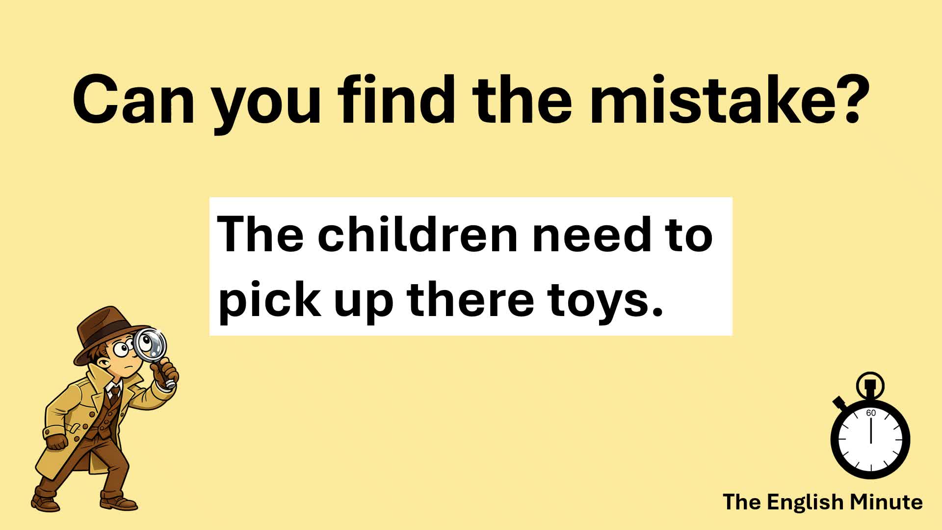 Video thumbnail for Find the Mistake Challenge | Common Error: "there/their"