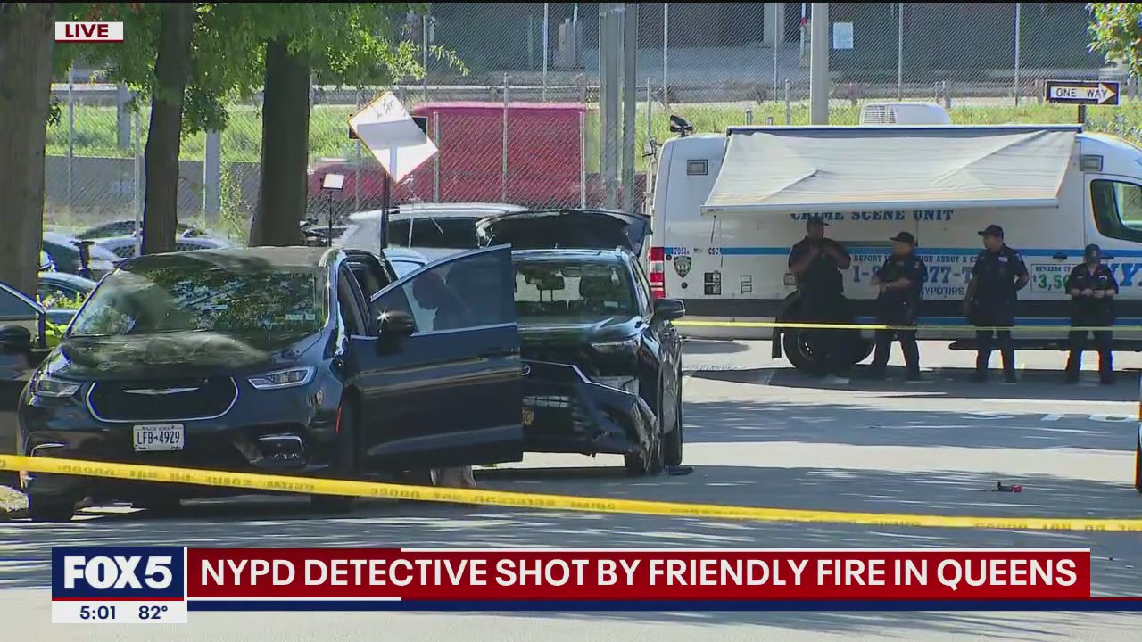 'Video thumbnail for NYPD detective shot by friendly fire in Queens'