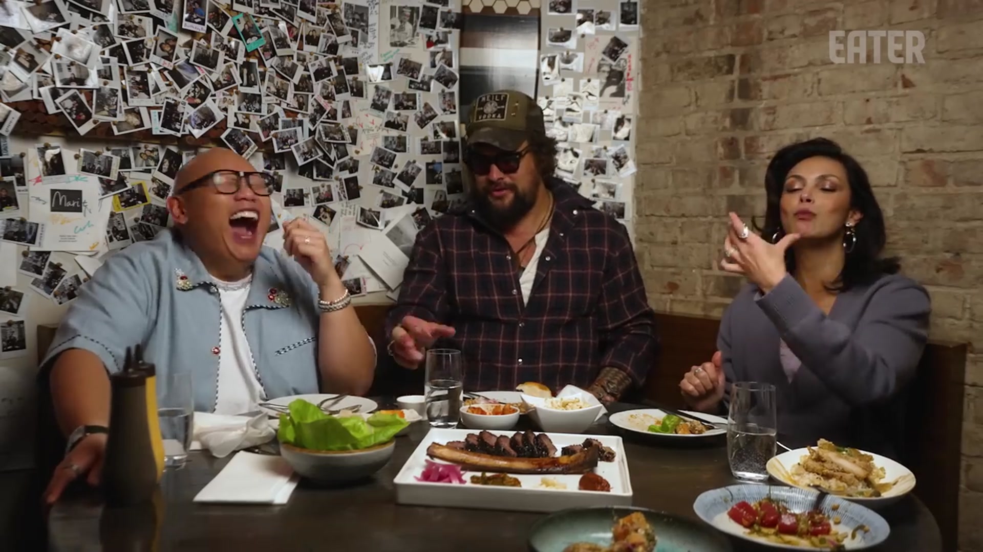 Video thumbnail for Jason Momoa  Morena Baccarin  and Jacob Batalon Try NYC s Best Hawaiian Food   Let s Do Lunch(720P HD)