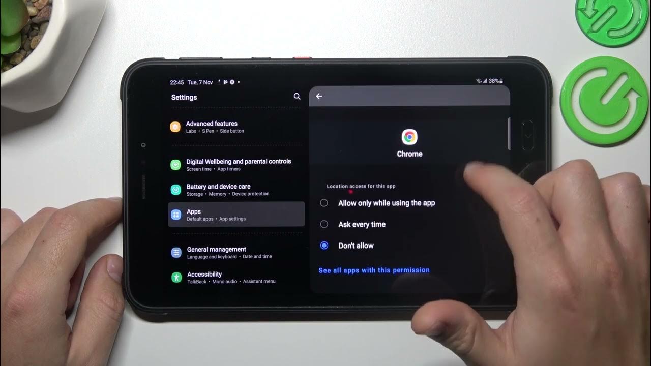 Video thumbnail for How to Turn Off App Tracking on Samsung Tab Active3 – Manage App Tracking