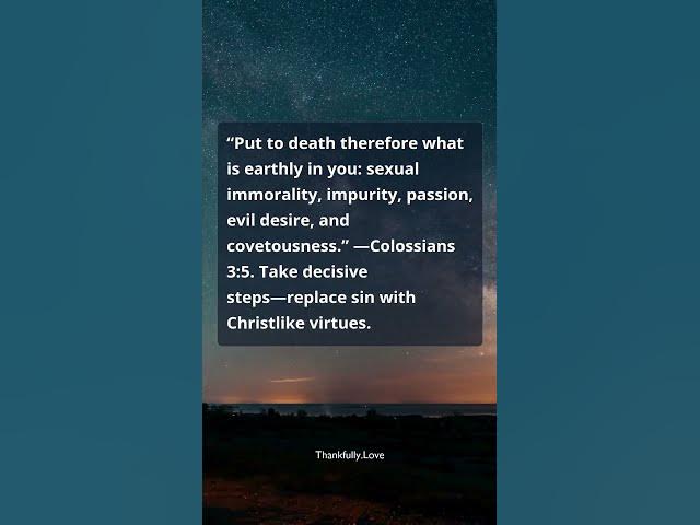 Video thumbnail for Colossians 3:5 — Put to Death Sin: Replace with Christlike Virtues