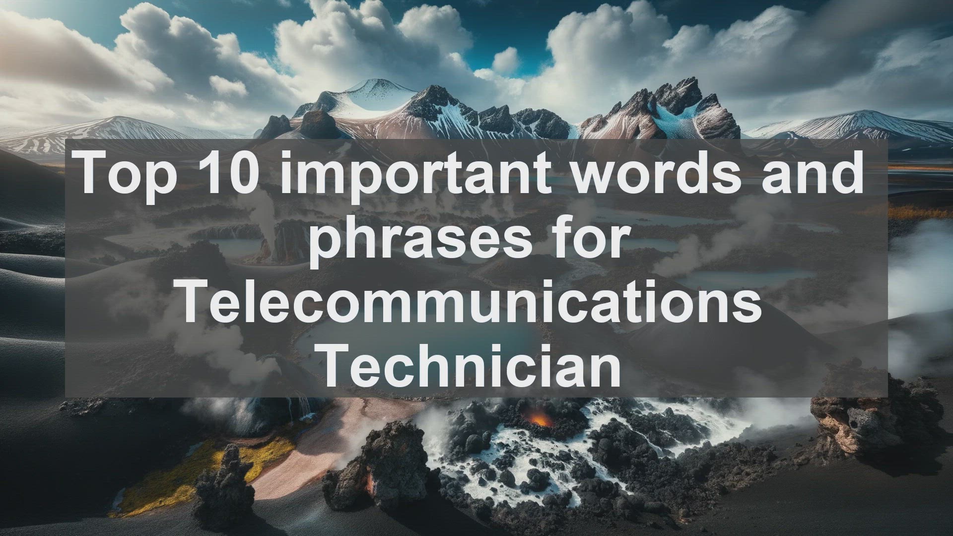'Video thumbnail for Top 10 important words and phrases for Telecommunications Technician'