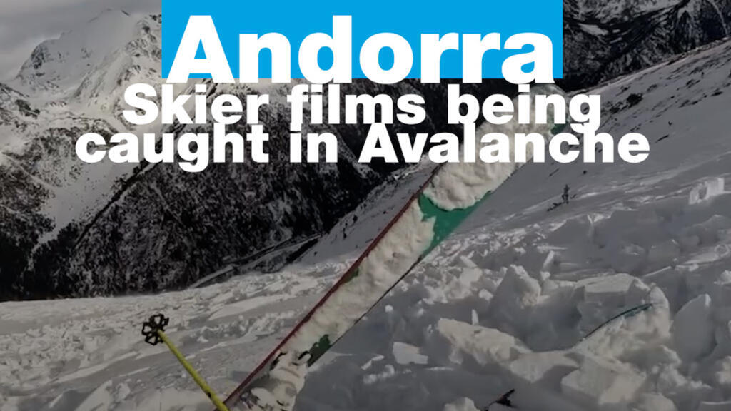 Video thumbnail for Andorra: Skier films being caught in Avalanche
