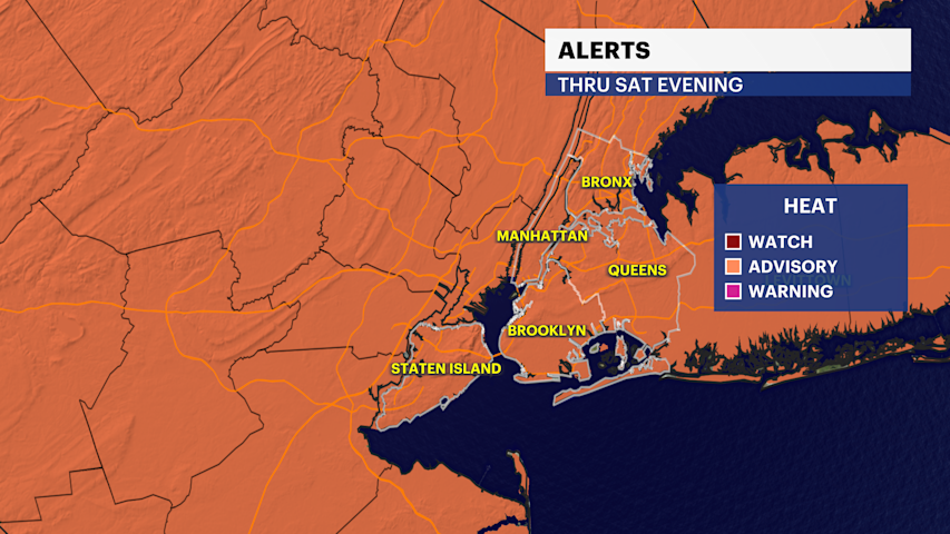 Video thumbnail for HEAT ALERT: More heat & humidity with storm chances to close the week in the Bronx