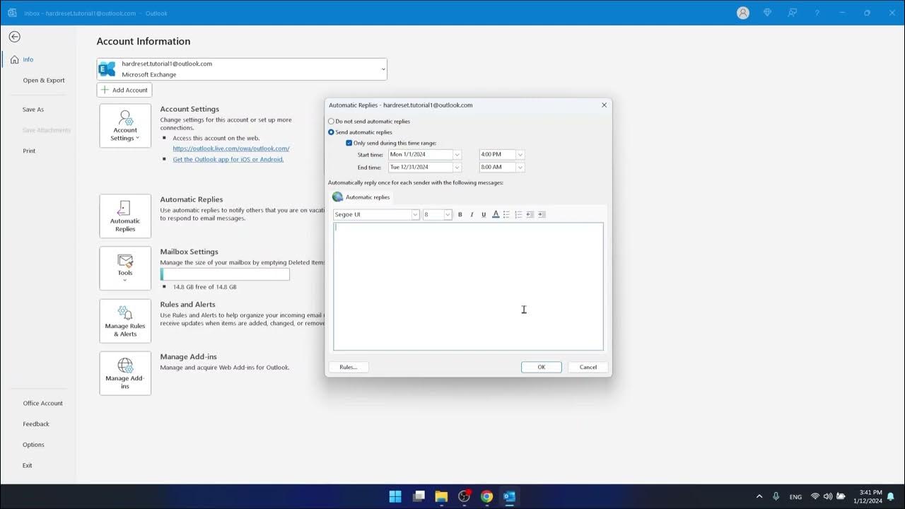 Video thumbnail for How to Set Up Automatic Out Of Office Replies in Outlook