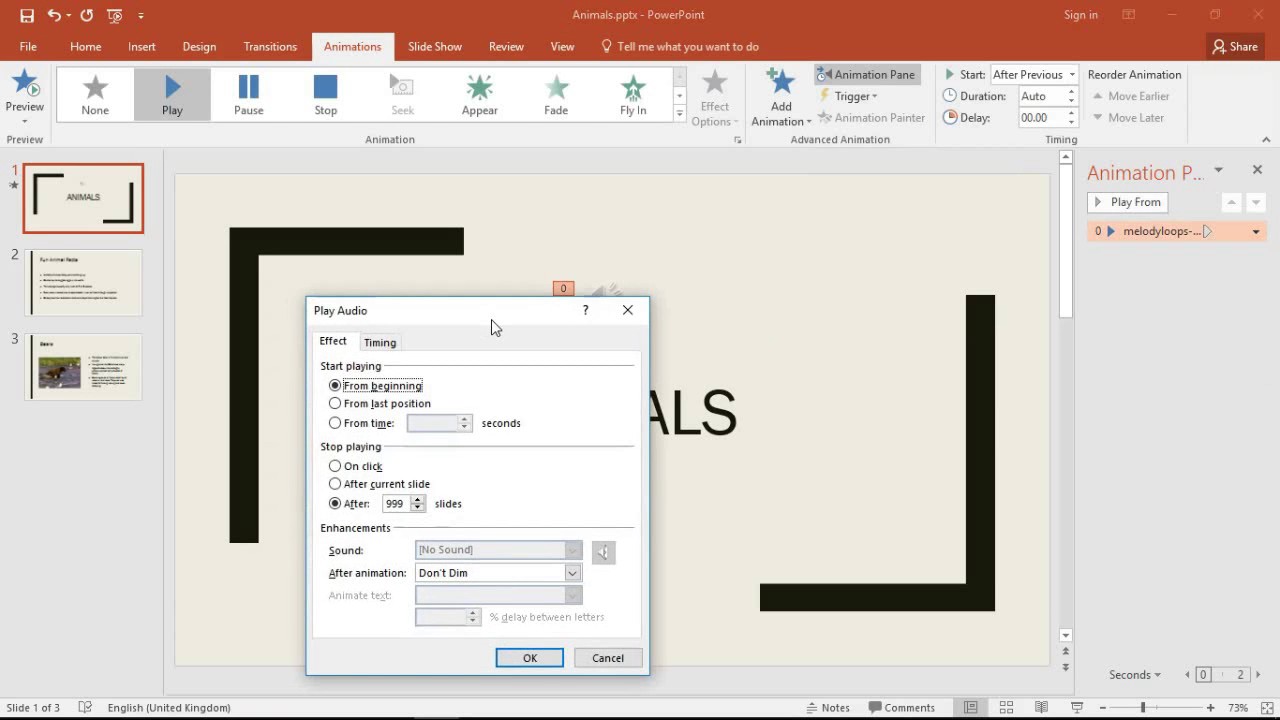 Video thumbnail for PowerPoint Stop Background Music Playing on Certain Slide
