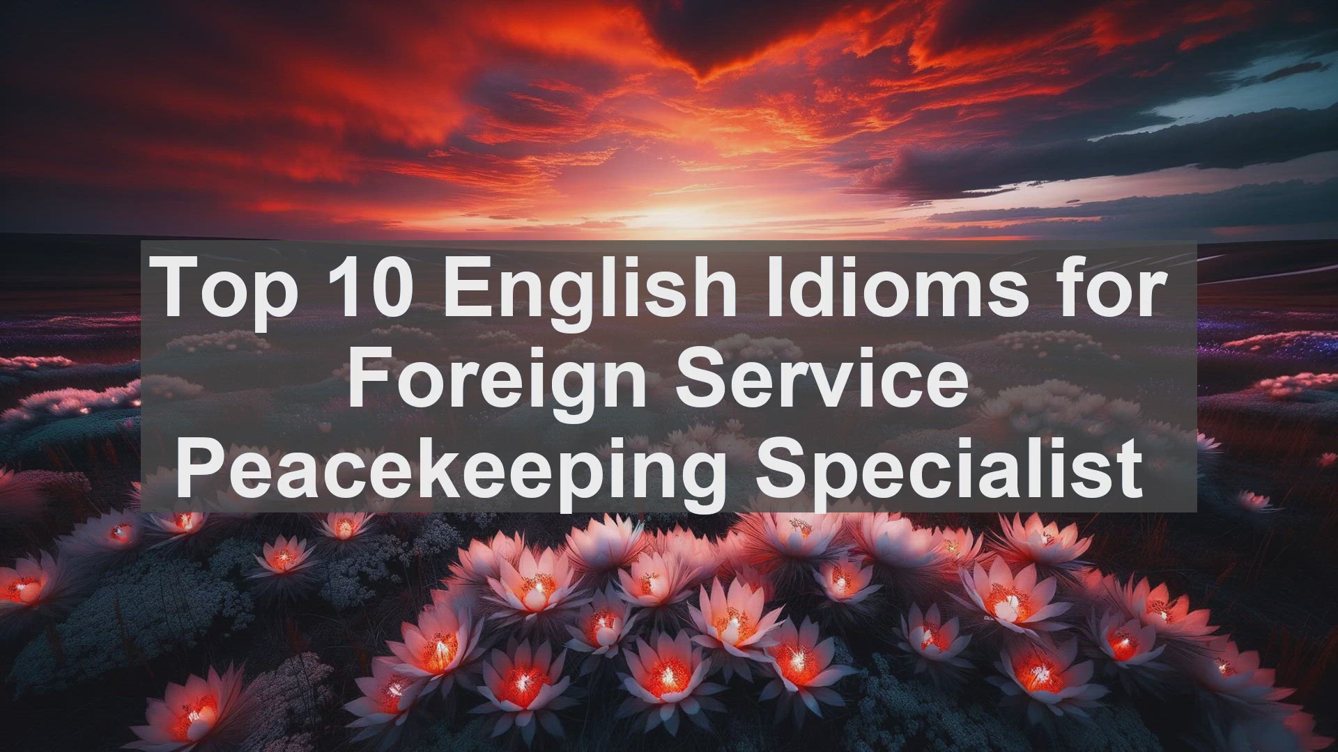 'Video thumbnail for Top 10 English Idioms for Foreign Service Peacekeeping Specialist'