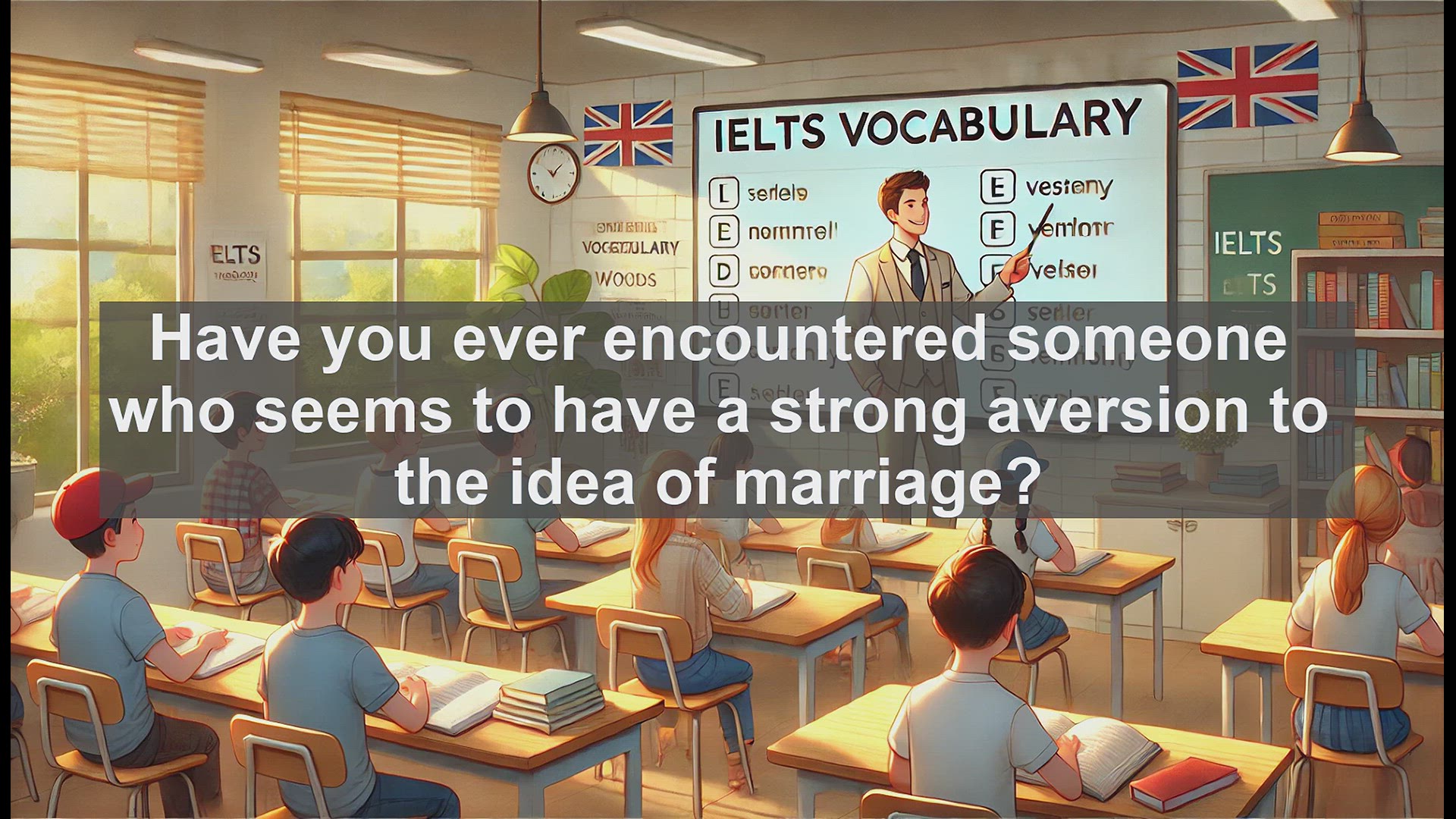 'Video thumbnail for 5000 Must Know IELTS 8.0 Vocabulary - Misogamy: Understanding Aversion to Marriage'